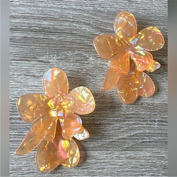 REVOLVE Shimmering Orange Petal Earrings - Picture 4 of 4